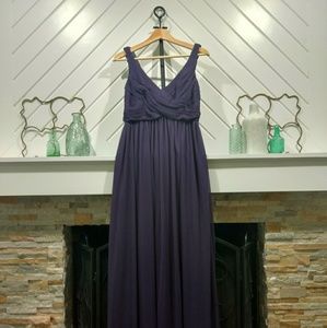 Long Dress with Mesh and Swooping Cowl Back Detail